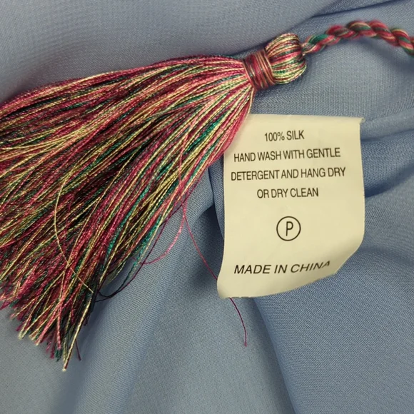 Marie Oliver 100% sky blue silk blouse - Picture 8 of 9